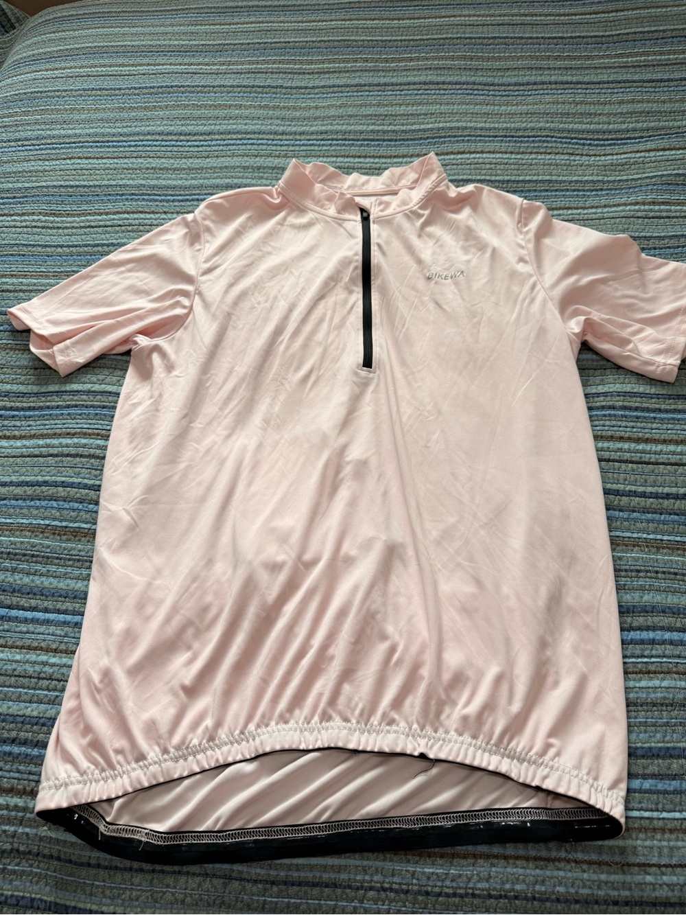 Bikewa Light Pink Men's Cycling Jersey with Front Zip